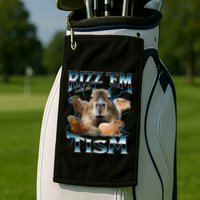 Rizz Em With The Tism Capybara Funny Oddly Dank Golf Towel