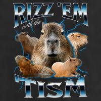 Rizz Em With The Tism Capybara Funny Oddly Dank Golf Towel