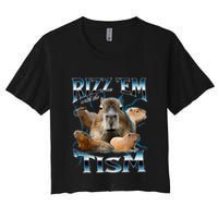 Rizz Em With The Tism Capybara Funny Oddly Dank Crop Top
