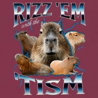 Rizz Em With The Tism Capybara Funny Oddly Dank 16oz Travel Tumbler