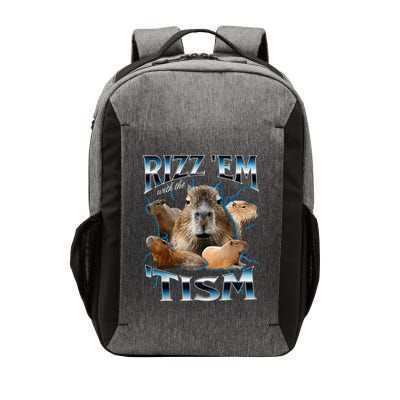Rizz Em With The Tism Capybara Funny Oddly Dank Vector Backpack