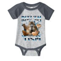 Rizz Em With The Tism Capybara Funny Oddly Dank Infant Baby Jersey Bodysuit