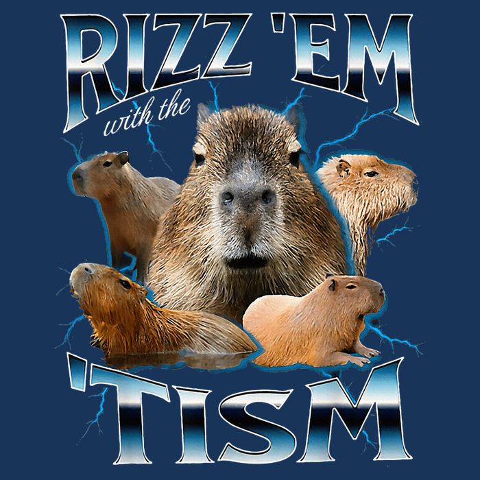 Rizz Em With The Tism Capybara Funny Oddly Dank Infant Baby Jersey Bodysuit