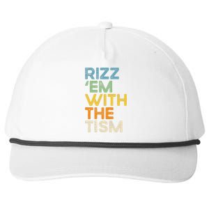 Rizz Em With The Tism Snapback Five-Panel Rope Hat