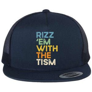 Rizz Em With The Tism Flat Bill Trucker Hat