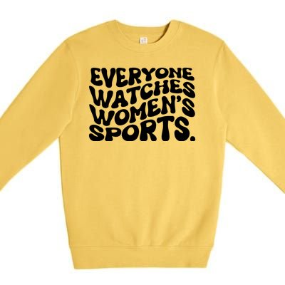 Retro Everyone Watches WomenS Sports Premium Crewneck Sweatshirt