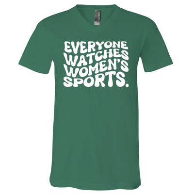 Retro Everyone Watches WomenS Sports V-Neck T-Shirt