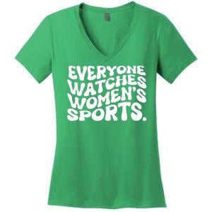 Retro Everyone Watches WomenS Sports Women's V-Neck T-Shirt