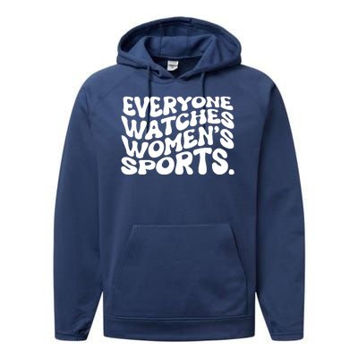 Retro Everyone Watches WomenS Sports Performance Fleece Hoodie