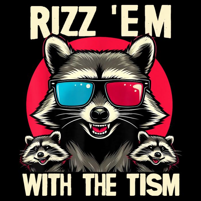 Rizz Em With The Tism Retro Vintage Raccoon Meme Bag
