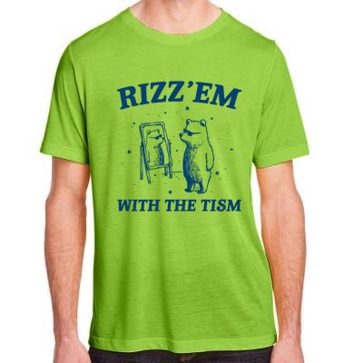 Rizz Em With The Tism Autism Bear Vintage Meme Humor Gift Adult ChromaSoft Performance T-Shirt