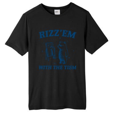 Rizz Em With The Tism Autism Bear Vintage Meme Humor Gift Tall Fusion ChromaSoft Performance T-Shirt