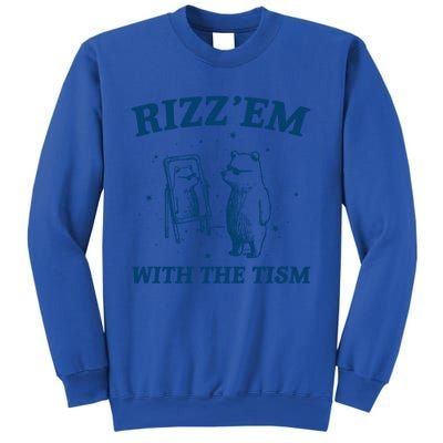 Rizz Em With The Tism Autism Bear Vintage Meme Humor Gift Sweatshirt