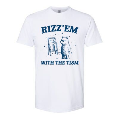 Rizz Em With The Tism Autism Bear Vintage Meme Humor Gift Softstyle CVC T-Shirt