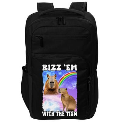 Rizz Em With The Tism Internet Meme Impact Tech Backpack