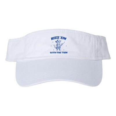 Rizz Em With The Tism Retro Cartoon Cowboy Cat Western Cute Visor