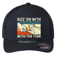 Rizz Em With The Tism Rizzler Joke Meme Rizzling Squirrel Flexfit Unipanel Trucker Cap