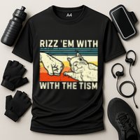 Rizz Em With The Tism Rizzler Joke Meme Rizzling Squirrel Cooling Performance Crew T-Shirt