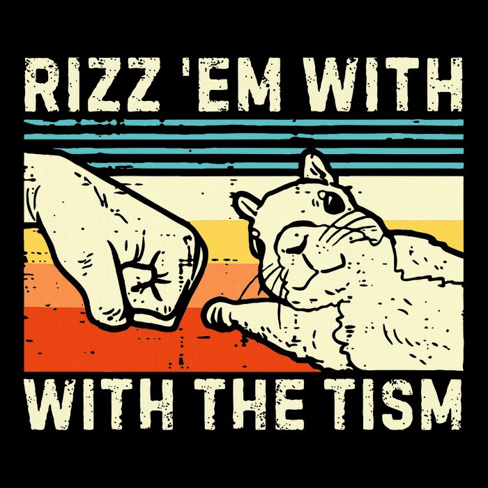 Rizz Em With The Tism Rizzler Joke Meme Rizzling Squirrel Sweatshirt