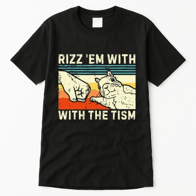 Rizz Em With The Tism Rizzler Joke Meme Rizzling Squirrel Tall T-Shirt