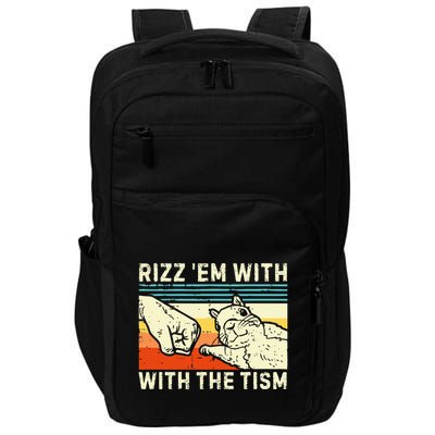 Rizz Em With The Tism Rizzler Joke Meme Rizzling Squirrel Impact Tech Backpack