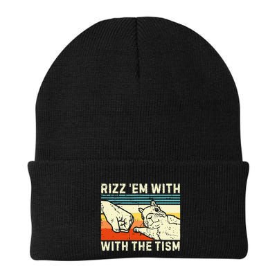 Rizz Em With The Tism Rizzler Joke Meme Rizzling Squirrel Beanie