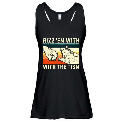 Rizz Em With The Tism Rizzler Joke Meme Rizzling Squirrel Ladies Essential Flowy Tank