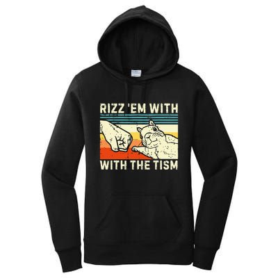 Rizz Em With The Tism Rizzler Joke Meme Rizzling Squirrel Women's Pullover Hoodie