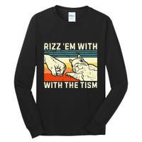 Rizz Em With The Tism Rizzler Joke Meme Rizzling Squirrel Tall Long Sleeve T-Shirt