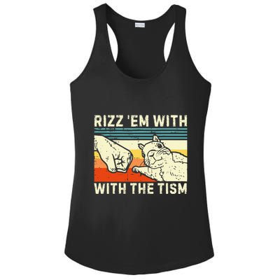 Rizz Em With The Tism Rizzler Joke Meme Rizzling Squirrel Ladies PosiCharge Competitor Racerback Tank