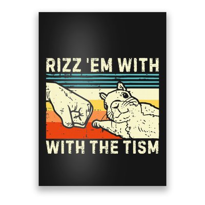 Rizz Em With The Tism Rizzler Joke Meme Rizzling Squirrel Poster