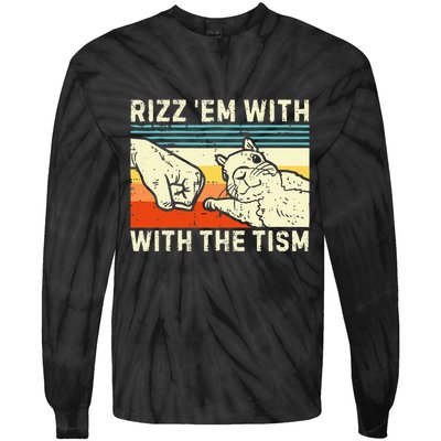 Rizz Em With The Tism Rizzler Joke Meme Rizzling Squirrel Tie-Dye Long Sleeve Shirt