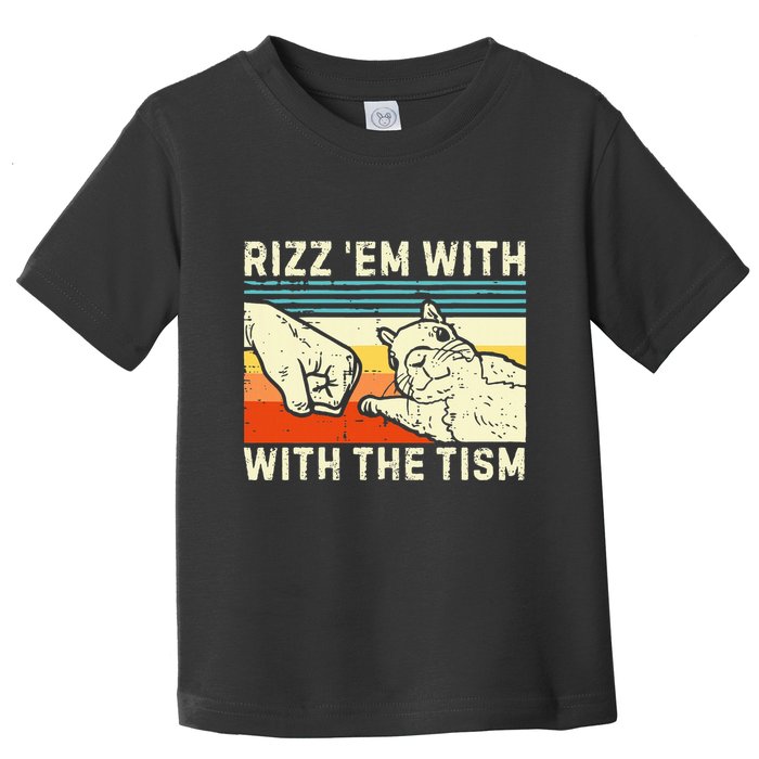 Rizz Em With The Tism Rizzler Joke Meme Rizzling Squirrel Toddler T-Shirt