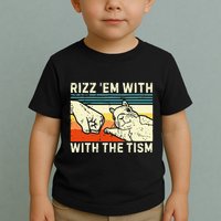 Rizz Em With The Tism Rizzler Joke Meme Rizzling Squirrel Toddler T-Shirt