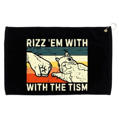 Rizz Em With The Tism Rizzler Joke Meme Rizzling Squirrel Grommeted Golf Towel
