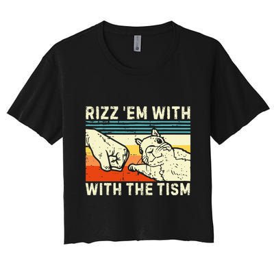 Rizz Em With The Tism Rizzler Joke Meme Rizzling Squirrel Crop Top