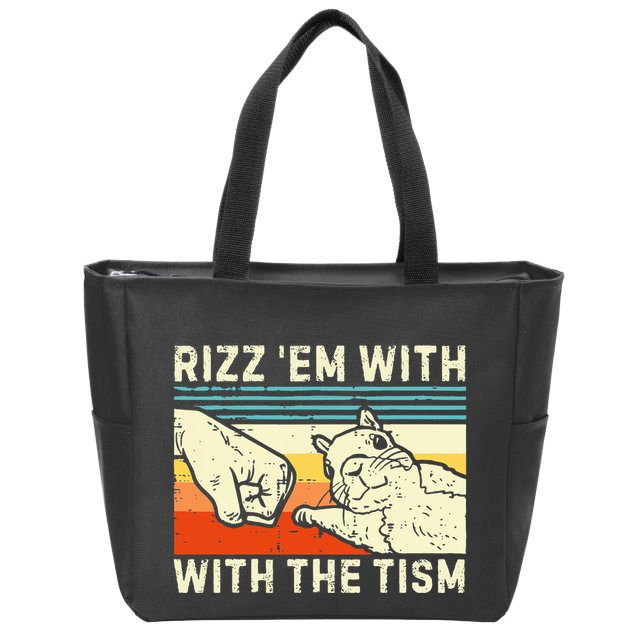 Rizz Em With The Tism Rizzler Joke Meme Rizzling Squirrel Zip Tote Bag
