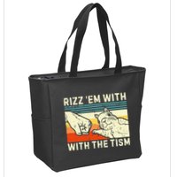 Rizz Em With The Tism Rizzler Joke Meme Rizzling Squirrel Zip Tote Bag