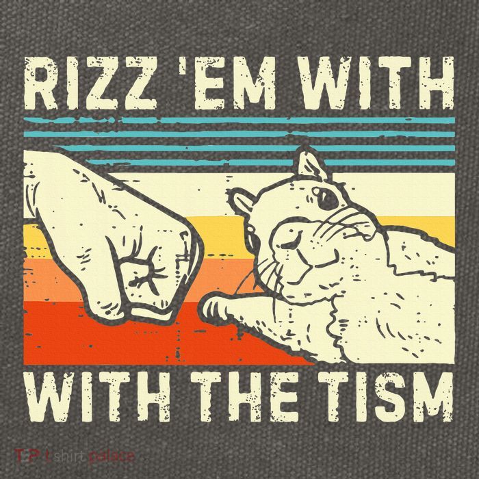Rizz Em With The Tism Rizzler Joke Meme Rizzling Squirrel Cotton Canvas Backpack