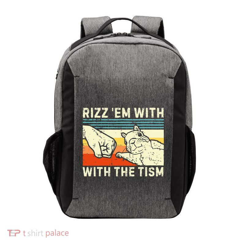 Rizz Em With The Tism Rizzler Joke Meme Rizzling Squirrel Vector Backpack