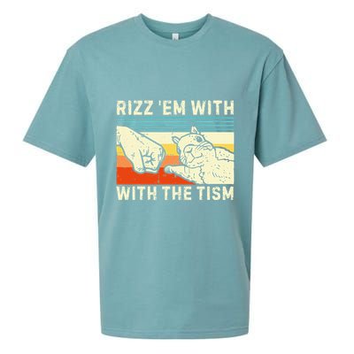 Rizz Em With The Tism Rizzler Joke Meme Rizzling Squirrel Sueded Cloud Jersey T-Shirt