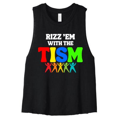 Rizz Em With The Tism Women's Racerback Cropped Tank