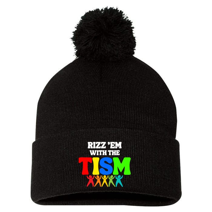 Rizz Em With The Tism Pom Pom 12in Knit Beanie