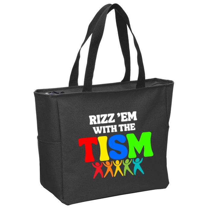 Rizz Em With The Tism Zip Tote Bag