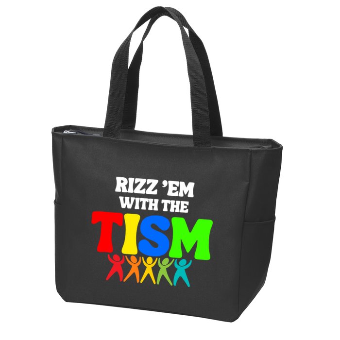 Rizz Em With The Tism Zip Tote Bag