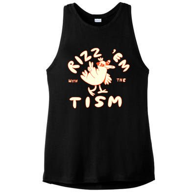 Rizz Em With The Tism Ladies PosiCharge Tri-Blend Wicking Tank