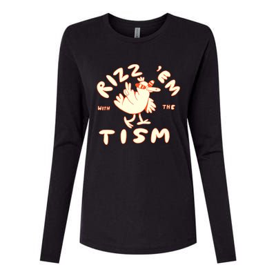 Rizz Em With The Tism Womens Cotton Relaxed Long Sleeve T-Shirt