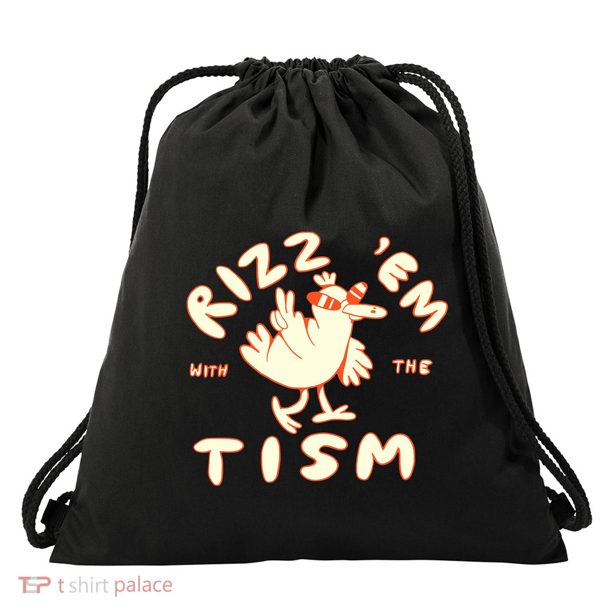 Rizz Em With The Tism Drawstring Bag