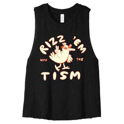 Rizz Em With The Tism Women's Racerback Cropped Tank