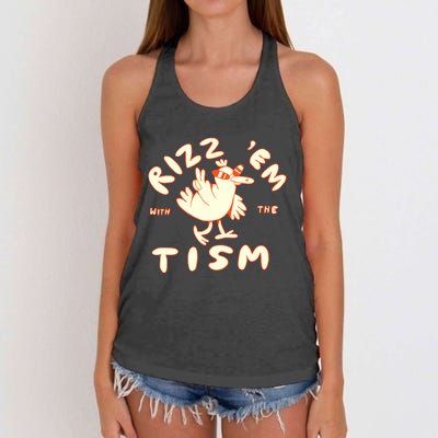 Rizz Em With The Tism Women's Knotted Racerback Tank